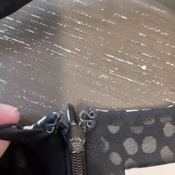 Loft Sleevless, polka dot satin, mini with pockets!! - Picture 7 of 9